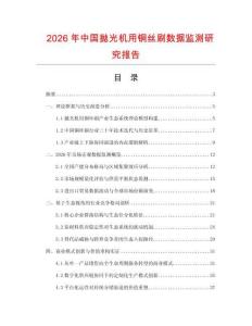2026年中國拋光機用銅絲刷數據監測研究報告