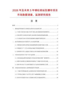 2026年及未來5年錦綸棕絲防擦布項目市場數據調查、監測研究報告