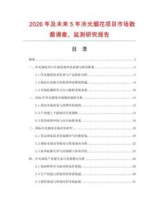 2026年及未來5年冷光煙花項目市場數據調查、監測研究報告