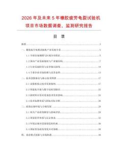 2026年及未來5年橡膠疲勞龜裂試驗機項目市場數據調查、監測研究報告
