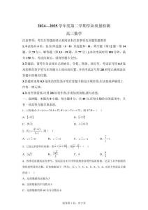 江苏省宿迁市第洋河如东中学2024-2025学年高三下学期数学试卷【可打印＋答案详解】