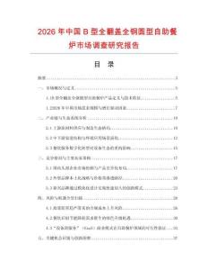 2026年中國B型全翻蓋全鋼圓型自助餐爐市場調查研究報告
