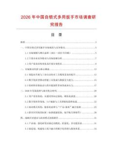 2026年中國自鎖式多用扳手市場調查研究報告