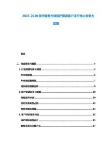 2025-2030醫(yī)療服務(wù)市場(chǎng)醫(yī)療資源客戶評(píng)價(jià)核心競(jìng)爭(zhēng)力藍(lán)圖