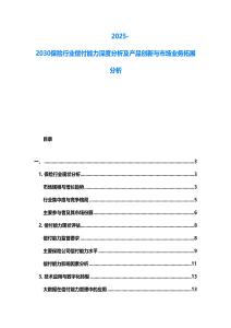 2025-2030保險行業償付能力深度分析及產品創新與市場業務拓展分析