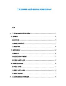 工业互联网平台竞争格局与技术发展趋势分析
