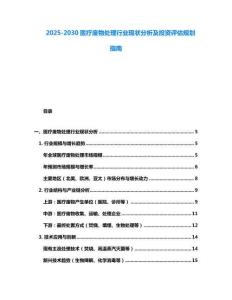 2025-2030醫(yī)療廢物處理行業(yè)現(xiàn)狀分析及投資評估規(guī)劃指南
