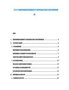 2026智能驾驶域控制器芯片架构演进与算力需求预测报告