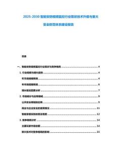 2025-2030智能安防视频监控行业现状技术升级与重大安全防范体系建设报告