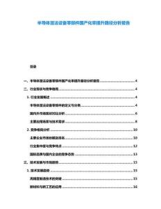 半導(dǎo)體濕法設(shè)備零部件國產(chǎn)化率提升路徑分析報告