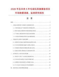 2026年及未來5年毛絨玩具豬靠墊項目市場數據調查、監測研究報告