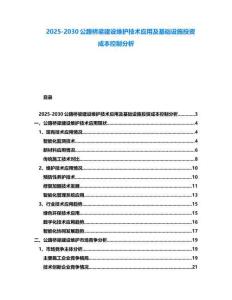 2025-2030公路橋梁建設(shè)維護(hù)技術(shù)應(yīng)用及基礎(chǔ)設(shè)施投資成本控制分析