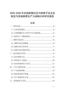 2025-2030年在線購物社區與種草平臺企業制定與實施新質生產力戰略分析研究報告