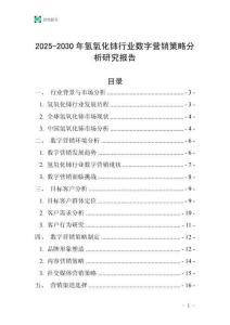 2025-2030年氫氧化鈰行業數字營銷策略分析研究報告