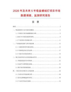 2026年及未來5年吸盤植絨燈項目市場數據調查、監測研究報告