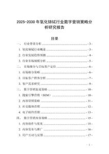 2025-2030年氧化鈰鋱行業數字營銷策略分析研究報告