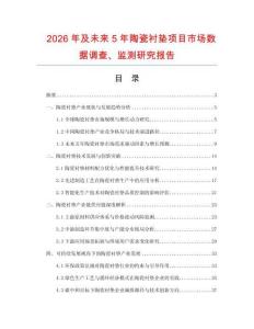 2026年及未來5年陶瓷襯墊項目市場數據調查、監測研究報告