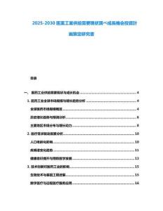 2025-2030医薬工業供給需要現状調べ成長機会投資計画策定研究書