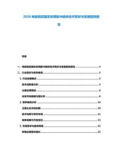 2026電磁炮武器系統(tǒng)用脈沖磁體技術(shù)現(xiàn)狀與發(fā)展趨勢報告