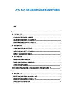 2025-2030巴哈馬藍(lán)洞潛水訓(xùn)練潛水艇操作手冊(cè)編寫(xiě)