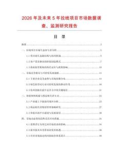 2026年及未來5年拉線項目市場數據調查、監測研究報告