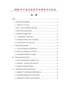 2026年中國車輪器市場調查研究報告
