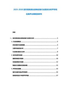 2025-2030音乐现场演出音响设备行业现状分析声学优化噪声治理规划研究