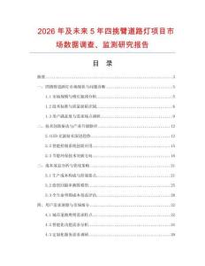 2026年及未來5年四挑臂道路燈項目市場數據調查、監測研究報告