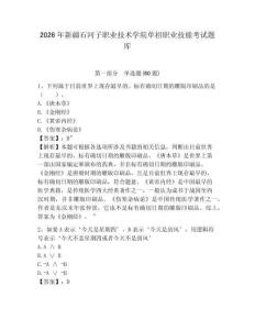 2026年新疆石河子職業(yè)技術(shù)學(xué)院單招職業(yè)技能考試題庫帶答案詳解