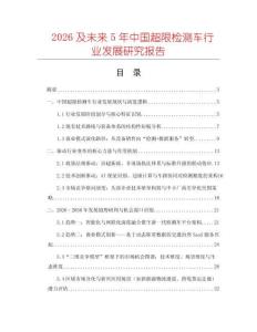 2026及未來5年中國超限檢測車行業(yè)發(fā)展研究報告