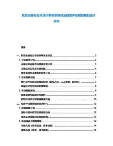 航空運輸行業市場供奉關系探討及投資評估規劃規劃設計研究