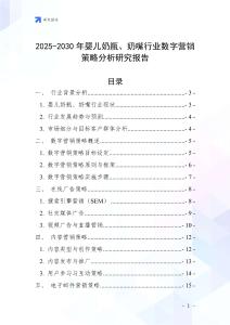 2025-2030年嬰兒奶瓶、奶嘴行業數字營銷策略分析研究報告
