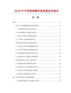2026年中國(guó)辣椒罐帶匙數(shù)據(jù)監(jiān)測(cè)報(bào)告