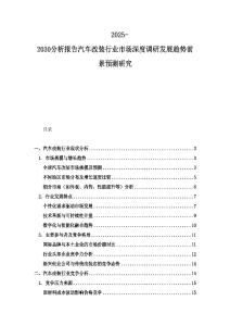 2025-2030分析報告汽車改裝行業(yè)市場深度調(diào)研發(fā)展趨勢前景預(yù)測研究