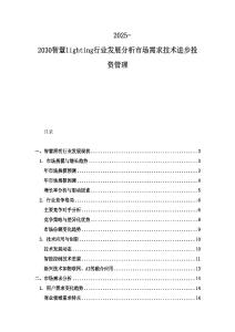 2025-2030智慧lighting行业发展分析市场需求技术进步投资管理