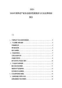 2025-2030中國養老產業協會組織發展現狀與行業自律機制報告