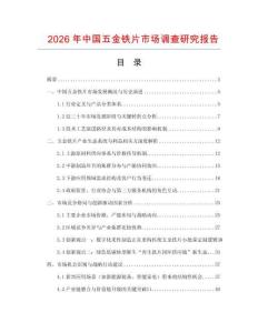 2026年中國(guó)五金鐵片市場(chǎng)調(diào)查研究報(bào)告