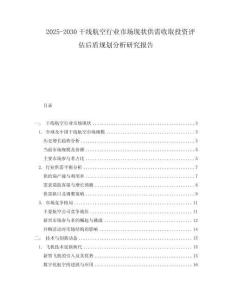 2025-2030干線航空行業(yè)市場現(xiàn)狀供需收取投資評估后盾規(guī)劃分析研究報告