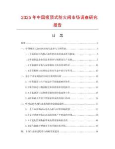 2025年中國(guó)吸頂式防火閥市場(chǎng)調(diào)查研究報(bào)告