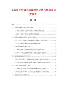 2026年中國毛絨加厚九分褲市場調查研究報告
