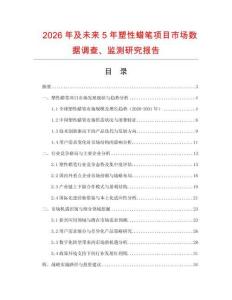 2026年及未来5年塑性蜡笔项目市场数据调查、监测研究报告