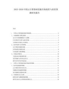 2025-2030中國云計算基礎(chǔ)設(shè)施市場現(xiàn)狀與前景預(yù)測研究報告
