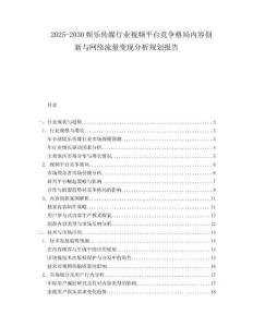 2025-2030娛樂(lè)傳媒行業(yè)視頻平臺(tái)競(jìng)爭(zhēng)格局內(nèi)容創(chuàng)新與網(wǎng)絡(luò)流量變現(xiàn)分析規(guī)劃報(bào)告