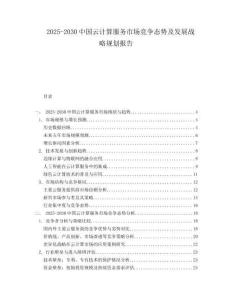 2025-2030中國(guó)云計(jì)算服務(wù)市場(chǎng)競(jìng)爭(zhēng)態(tài)勢(shì)及發(fā)展戰(zhàn)略規(guī)劃報(bào)告
