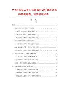 2026年及未來5年碳素紅外燈管項目市場數(shù)據(jù)調(diào)查、監(jiān)測研究報告