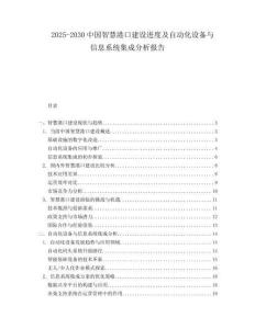 2025-2030中國智慧港口建設(shè)進度及自動化設(shè)備與信息系統(tǒng)集成分析報告