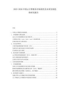 2025-2030中國云計(jì)算服務(wù)市場現(xiàn)狀及未來發(fā)展趨勢(shì)研究報(bào)告