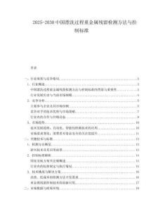 2025-2030中國漂洗過程重金屬殘留檢測方法與控制標(biāo)準(zhǔn)