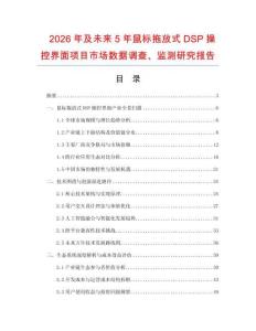 2026年及未來5年鼠標拖放式DSP操控界面項目市場數據調查、監測研究報告