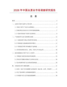 2026年中國去漬臺市場調查研究報告